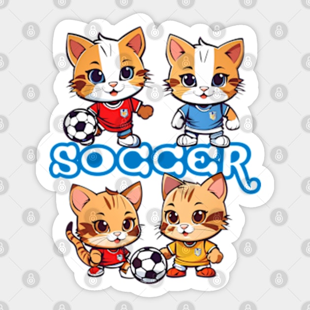 The cats soccer club Sticker by BrisaArtPrints